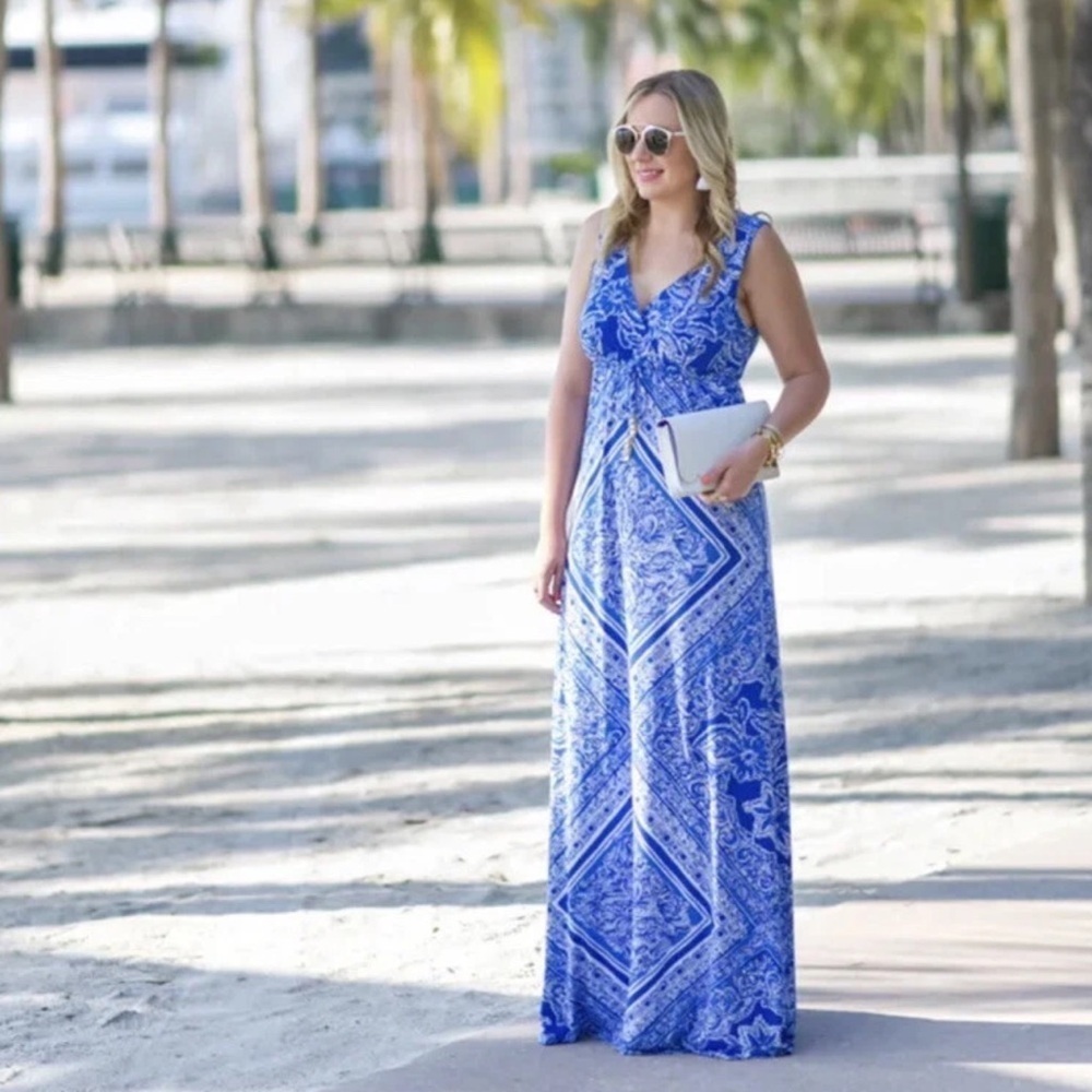 Lilly Pulitzer Tang Flocking Fabulous Serena Maxi Dress M - Picture 5 of 8
